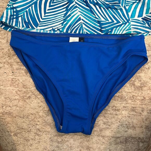 Chaps size 10 two piece bathing suit halter tankini - Picture 5 of 11